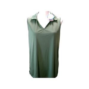 Santiny Sleeveless Polo Shirt Tank Green UPF 50+ Lightweight Golf Tennis Top